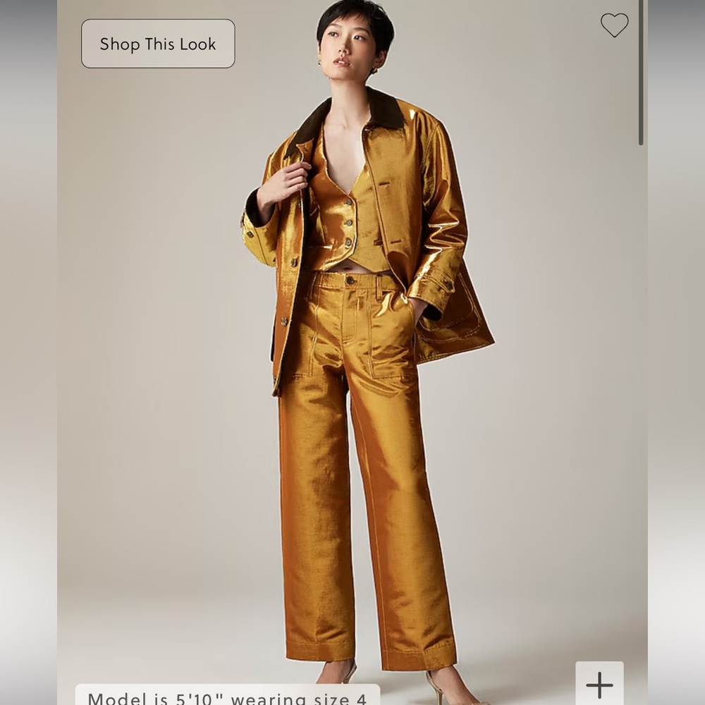 NWT Christopher John Rogers x J. CREW gold carpenter pants size 6.